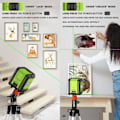 Miniatyrbild 3 av 5: Professionell Laserpass, Självnivellerande Med Grön Korslinje För Fina Detaljer, Har Fjärrkontroll För Mångsidig Användning, Magnetiskt Stativ Säkerställer