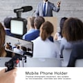 Miniatyrbild 5 av 5: Mobiltelefonstöd Mikrofon Fyllningsljus Stativ Kit för Live Broadcast Shooting