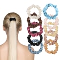 Miniatyrbild 1 av 5: 10 st Satin Hår Scrunchies, Elastiska Silkeshårband Smala Hårband, Halkfria Hästsvanshållare, Söta Hästsvanshållare Håraccessoarer för