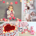 Miniatyrbild 3 av 5: Rosa ljusbollsgirlang sovrum - Bomullsboll Ljusgirlang - 3 M 20er LED String Light-Bärbar LED-ljusgirlang för inomhusbruk