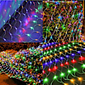 Miniatyrbild 5 av 5: Tdbest Solcellsdriven LED-ljusnät, 1,5 x 1,5 m, 96 LED-slingor, 8 lägen Ljusslinga med minnesfunktion, IP44 Vattentäta lampor inomhus