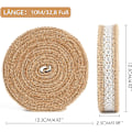 Miniatyrbild 2 av 5: G2PLUS 10 m Juteband med spets, 2,5 cm Jute Stripe Dekorativt band, Perfekt för att dekorera bröllop, födelsedagar och mycket mer