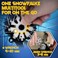 Miniatyrbild 4 av 8: Elegant Snöflinga Multiverktyg, Rostfritt Stål 18-I-1 Funktion, Speciell Snöflingadesign För Mångsidig Användning, Perfekt Portabel Gåva För Utomhusbruk