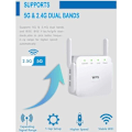 Miniatyrbild 5 av 5: WiFi-förstärkare, förstärkare, repeater för hem och utomhus, superförstärkare 1200 Mbps (6000 kvm), 2,4 och 5 GHz WiFi Dual Band WPS WiFi-signal stark