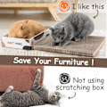 Miniatyrbild 5 av 5: Interaktiv klösbräda för katter, böjd design för träning & kroppsflexibilitet, hållbart & vändbart miljövänligt material för möbelskydd (3