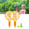 Miniatyrbild 6 av 8: Badmintonracket för barn, lätt badmintonracket leksaksset för 3-7 år pojkar flickor inomhus utomhus orange ankung
