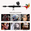 Miniatyrbild 7 av 8: Professionell Airbrush Kit för Multifunktionella Användningsområden, Mångsidigt Sprutpistolset med Justerbar Kontroll för Tatuering, Nagelkonst, Tårta