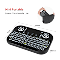 Miniatyrbild 5 av 5: 2,4 GHz Mini-tangentbord med pekplatta, trådlöst minitangentbord med pekplatta och multimediatangenter för Android TV-box, Smart TV, HTPC, PS3, smarttelefon, surfplatta