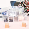 Miniatyrbild 8 av 9: 3-vånings genomskinlig stapelbar förvaringsbehållare, plastorganiseringslåda med 30 fack (justerbar), för att organisera konst och hantverk, Washi