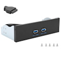 Miniatyrbild 2 av 7: Ultrasnabb Dubbel USB 3.0 Hubb Adapter För Frontpanel, Supersnabb Dataöverföring 5Gbps, Skyddsfilm Säkerställer Repfri Montering, Moderkort