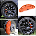 Miniatyrbild 3 av 6: Passar Tesla Model Y bromsoksskyddsmodifiering dedikerad aluminiumlegering hjulbromsoksskydd uppgradering färgändring M3