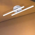 Miniatyrbild 9 av 9: LED-taklampa, modern parallell stripdesign takkronelampa med 2 parallella stripljus för vardagsrum sovrum matsal