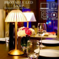 Miniatyrbild 2 av 5: LED-bordslampa med touchsensor - 3 dimbara färger och justerbar ljusstyrka, sladdlös guldmässingsladdningsbar lampa, batteridriven skrivbordslampa