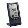 Miniatyrbild 1 av 5: Inomhus- och utomhustermometer, termometer hygrometer barometer inomhus utomhus, digital väckarklocka med utomhussensordisplaytid datum dag månfas
