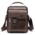 Miniatyrbild 1 av 9: Axelväska PU-läder herr axelväska sidoficka axelväska vintage axelväska mobiltelefonväska messenger bag axelväska herr väska, brun