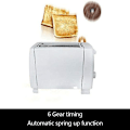 Miniatyrbild 7 av 9: 2 Skivor Brödrost Bärbar Hushåll 800W med 7 Temperaturinställningar, Flyttbar Brödsmulbricka, Infällbar Hjulinfästning Automatisk Toast Sandwich
