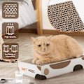 Miniatyrbild 3 av 5: Interaktiv klösbräda för katter, böjd design för träning & kroppsflexibilitet, hållbart & vändbart miljövänligt material för möbelskydd (3