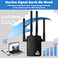 Miniatyrbild 2 av 5: WLAN-repeater, router, räckviddsförstärkare för wifi-signal, accesspunkt, booster, 1200 Mbps