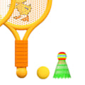 Miniatyrbild 5 av 8: Badmintonracket för barn, lätt badmintonracket leksaksset för 3-7 år pojkar flickor inomhus utomhus orange ankung