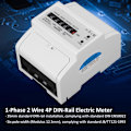 Miniatyrbild 3 av 5: Högkvalitativ 220V DIN-skena Elmätare, XTM75S-U Digital 1-fas Elmätare 2-tråds 4P, Tydlig LCD-display Noggrann Mätning För Bostäder