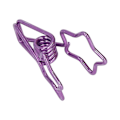 Pikkukuva 7 / 10: 100 Purppuraista Tähti-Sidosliitintä | Piirroshahmo-Design, Kestävät Metalliset Liittimet Vahvalla Pitovoimalla Toimistoon, Kirjanpitoon ja Lippujen Hallintaan