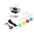 Miniatyrbilde 6 av 11: DIY Spillkonsollsett Enkelt Elektroplettert Rocker LED-knapper Sett for Arkadespillkonsoll Enkelt Sett Hvit