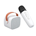 Pikkukuva 5 / 11: Mini Bluetooth-kaiutin Kannettava Langaton Kaiutin Karaoke-laite Mikrofonilla Kotijuhliin Syntymäpäiville Valkoinen