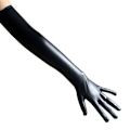 Miniatyrbillede 5 af 11: Cosplay Handsker Faux Laklæder Elastisk Forhindrer Glidning Mode Lange Handsker til Performance Sort