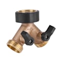 Miniatyrbilde 3 av 11: Messing Vannkran Adapter 2 Veis Y-Form 3/4 Slangekobling Hagevanning (Amerikansk Standard)