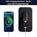 Miniatyrbillede 2 af 5: LED væglampe, læselampe ved sengekanten med kontakt, USB-opladningsport, stemningsbelysning i soveværelset Justerbar spotlight sort [Energiklasse F]
