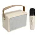 Pikkukuva 3 / 11: Karaokelaitte Mini BT-kaiutin Langaton Mikrofoni LED-valo 6 Äänitehostetta Suuri Kapasiteetti Akun Karaoke-soitin Beige