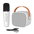 Pikkukuva 1 / 11: Mini Bluetooth-kaiutin Kannettava Langaton Kaiutin Karaoke-laite Mikrofonilla Kotijuhliin Syntymäpäiville Valkoinen