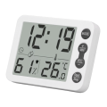 Miniatyrbild 5 av 11: Inomhus Digital Temperatur- och Luftfuktighetsmätare Multifunktionell Elektronisk Termometer Hygrometer med Väckarklocka Funktion Vit Svart Nyckel