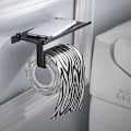 Pikkukuva 3 / 9: Eurooppalaistyylinen kylpyhuoneen wc-paperiteline ja -laatikko - musta, tilaa säästävä alumiininen paperi- ja puhelinteline