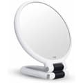 15x Magnifying Mirror, Double-Sided, Foldable Mirror with Handle, Perfect for Makeup and Hairdressing, White YYV