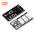 Miniatyrbillede 8 af 10: 4 stk. Tiny 4‑6S Mini LED Lysbræt RC Røde LED Sæt til FPV Racing Frame Kit