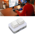 Miniatyrbilde 11 av 11: USB 2-knapps Mini Tastatur med Tilpassbar RGB LED Bakgrunnsbelysning, Makroprogrammering for Windows, OS X og Linux (Hvit)