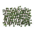 Miniatyrbillede 11 af 11: Simuleret hegn blad træhegn teleskopisk hegn væg have gård havegelænder dekoration lille hegn med grøn radise 20*40cm
