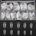 Nail Tips 500 pcs Clear Acrylic Medium Nail Full Coverage with