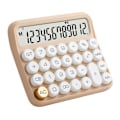 Miniatyrbillede 2 af 10: 12-cifret lommeregner med stor LCD-skærm, store knapper og standard mekanisk switch - Ideel til kontor, skole, hjem - Mælketefarve