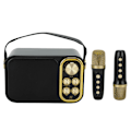 Miniatyrbillede 10 af 11: Karaoke Maskine med 2 Mikrofoner Karaoke Alt-i-Én Maskine Bærbar Bluetooth Sangmaskine til Hjemmefest Sort