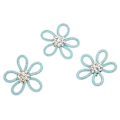 Miniatyrbild 4 av 11: 3 st Brocher för Skor Söta Färger 6cm Rhinestone Bred Blomma Form Kläder Broch för Skor Väska Bröllopsklänning Blå Mesh Vit Rhinestone