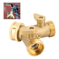 Miniatyrbillede 2 af 11: 3/4 Tommer 2-Vejs Havevandingsfordeler Have Messing Vandforbindelse med Ventil US Standard