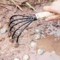 Miniatyrbilde 8 av 9: Hage rake, sjørake, strandskjellgraving sjømatverktøy, nettfisking snegle skall rake svart