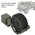 Miniatyrbilde 6 av 10: RC Bil Dekorasjonsdeler Reservehjul Passer for WPL B36 B-36 B36K B36KIT 1:16 Militær RC Lastebil/Bil