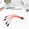 Miniatyrbilde 2 av 5: Multiladekabel Splitter Universal 4 i 1 Multi USB-kabel Flere Enheter Ladekabel for Android Telefon Nettbrett Multicolor