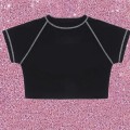 Pikkukuva 3 / 7: Butterfly Letters Printed Crop Top Pyöreäkaula-aukkoinen lyhythihainen T-paita