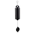 Pikkukuva 3 / 11: Ulkoilma retro kello yksittäinen metalli tuulikello pihakoriste Heroic Windbell (musta suuri tuote koko 9cm halkaisijaltaan, riippuva pituus 50cm)
