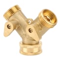 Miniatyrbillede 7 af 11: 3/4 Tommer 2-Vejs Havevandingsfordeler Have Messing Vandforbindelse med Ventil US Standard
