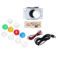 Miniatyrbillede 4 af 11: DIY Spilkonsol Kit Enkelt Elektroplettering Rocker LED Knapper Sæt til Arkadespil Konsol Enkelt Sæt Hvid